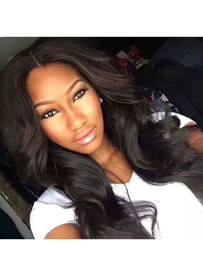Black 26 Inch Heat Resistant Synthetic Hair Wig For Women Loose Waves - Image 2